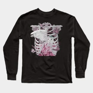 A Captive Audience Pink Gouache Owl Painting Long Sleeve T-Shirt